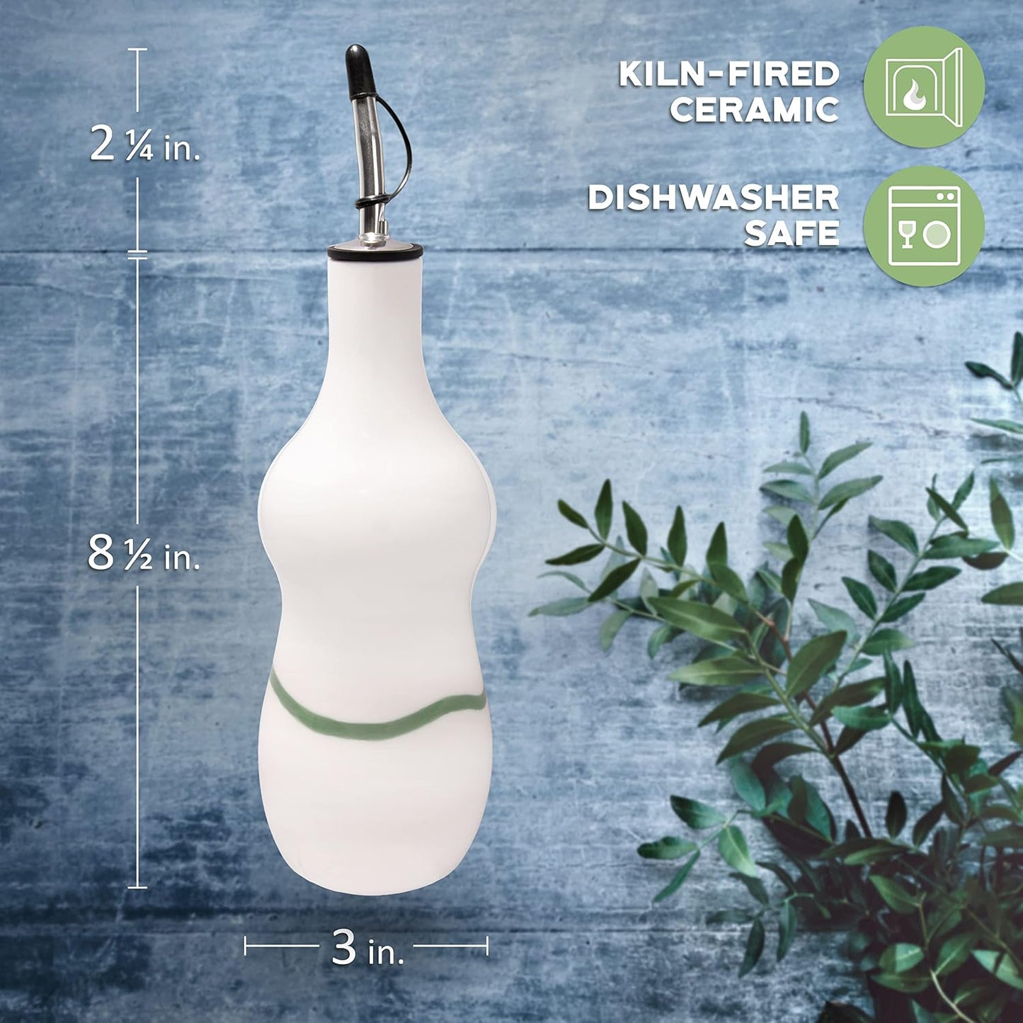 Ceramic Olive Oil Cruet - White
