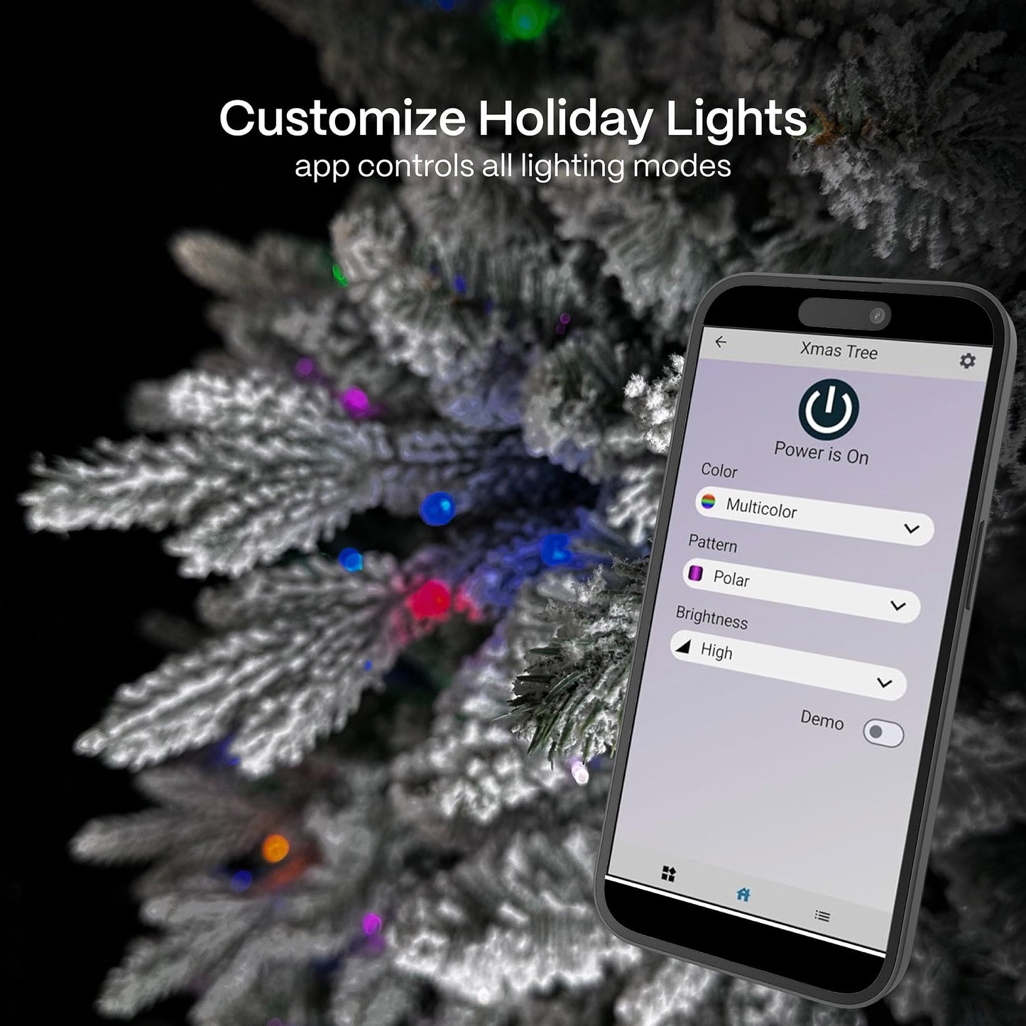 Luora Smart Christmas Trees, Snow Flocked, App Compatible with Amazon Alexa & Google Nest Voice Control