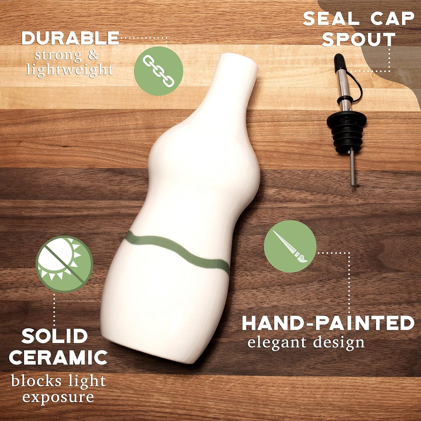 Ceramic Olive Oil Cruet - White